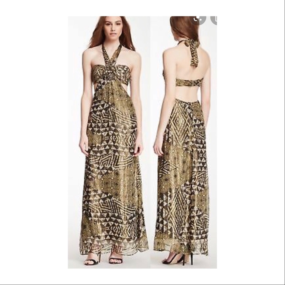 BCBG formal gold dress